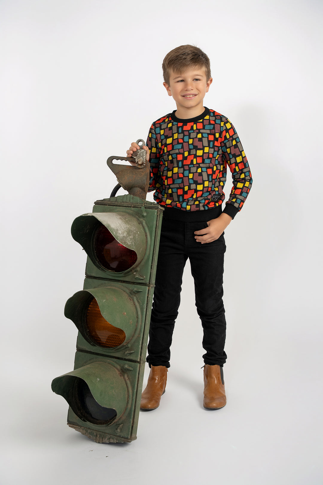 top l/s raw edge back zip detail sweatshirt - multi