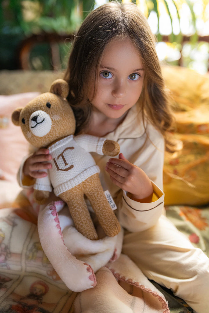 teddy lil teddy storybook with sweater - natural/ivory