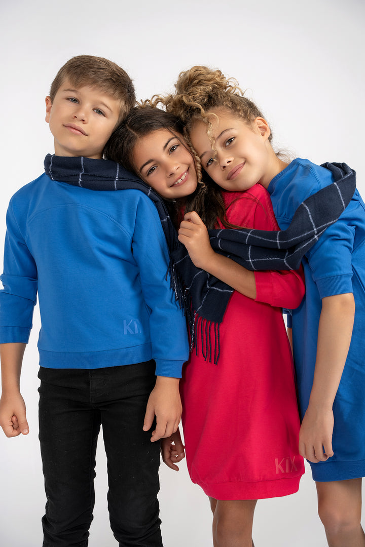 top l/s round yoke sweatshirt - blue