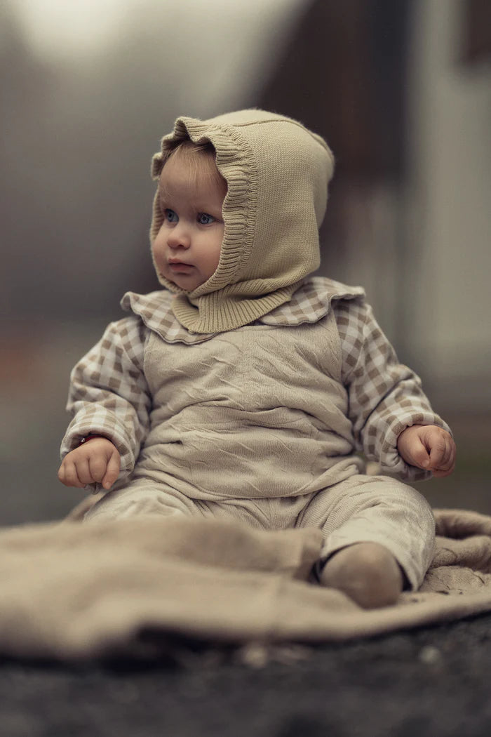 hat ruffle balaclava - cream-97