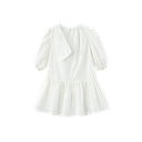 taffeta dress with side tie - cream