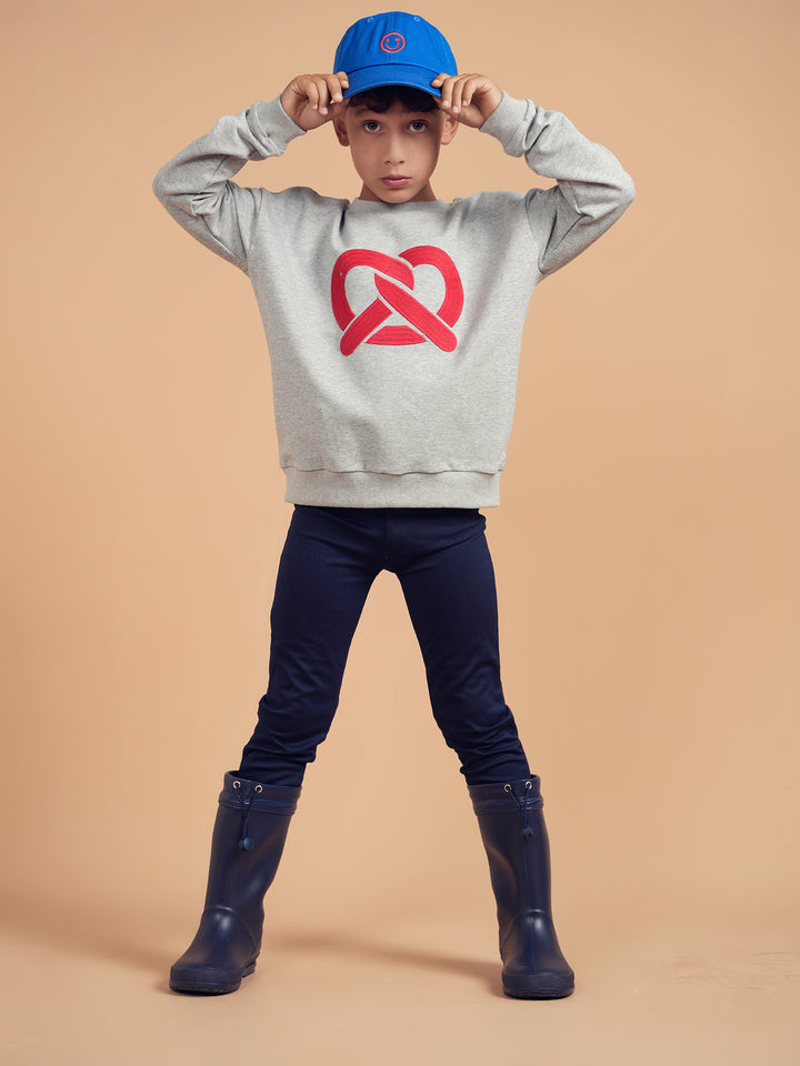 top l/s pretzel sweatshirt - grey