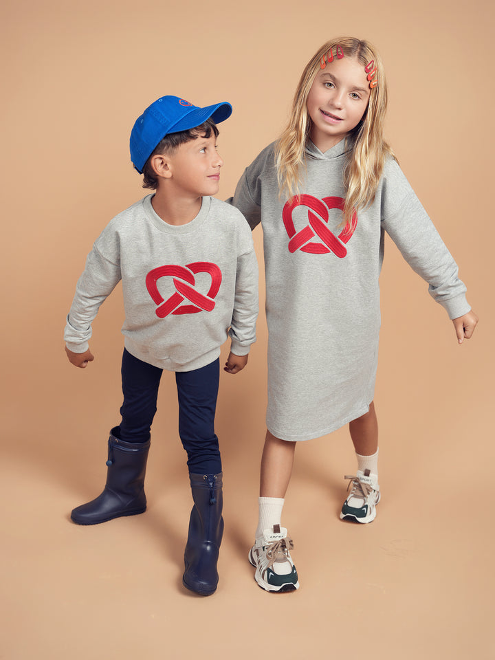 dress pretzel sweatshirt hooded - grey