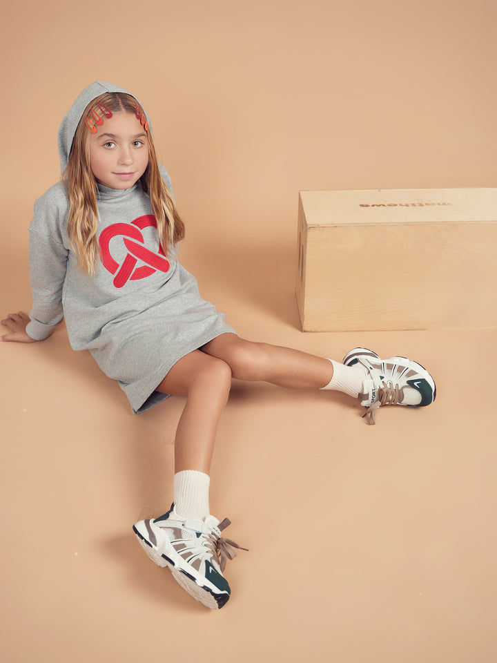 dress pretzel sweatshirt hooded - grey