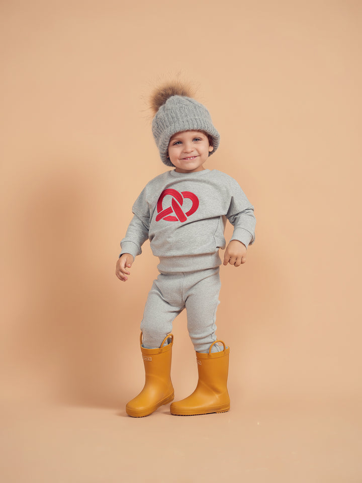 set outfit pretzel sweatshirt and leggings - grey