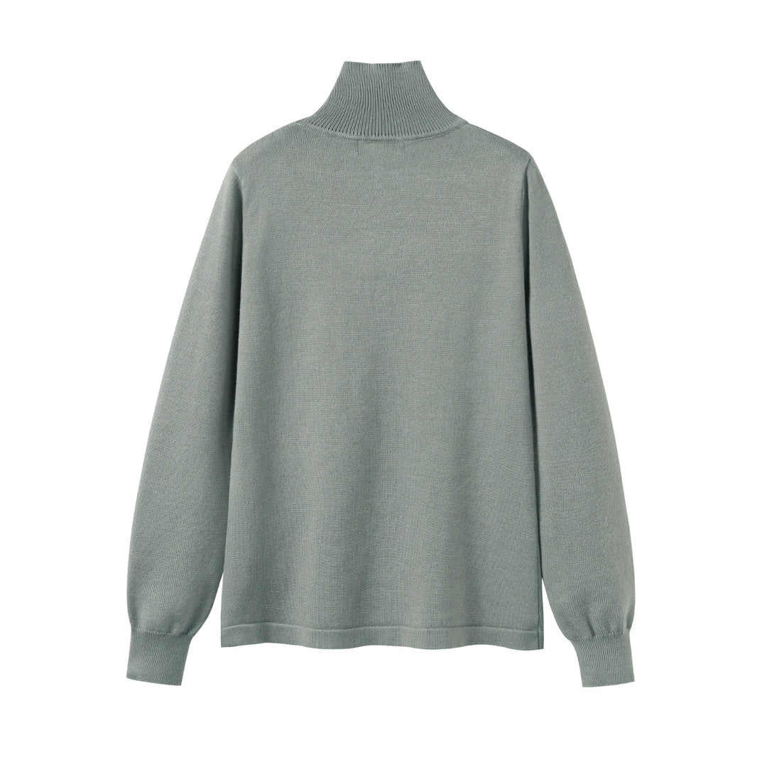 top l/s knit turtleneck - sage