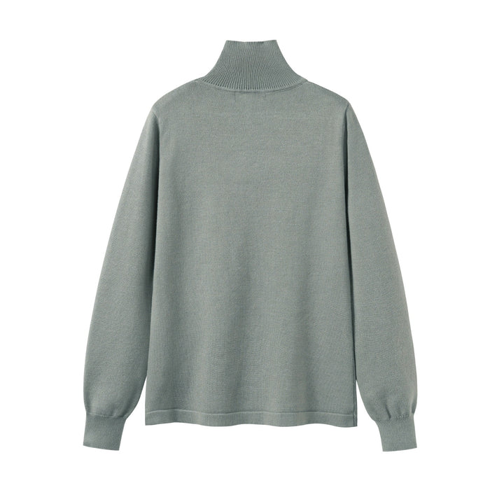 top l/s knit turtleneck - sage