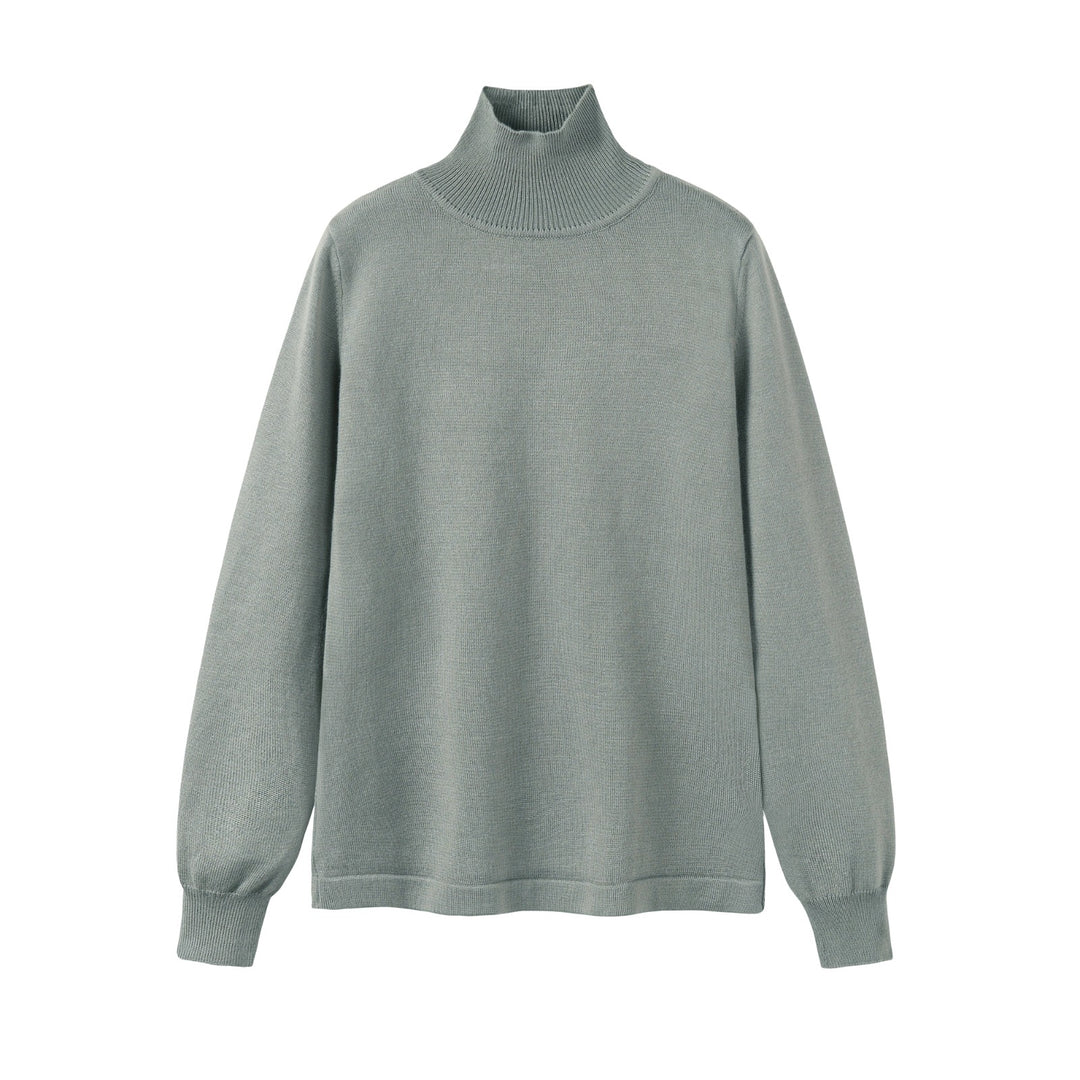 top l/s knit turtleneck - sage