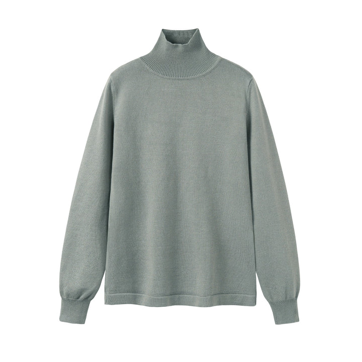 top l/s knit turtleneck - sage