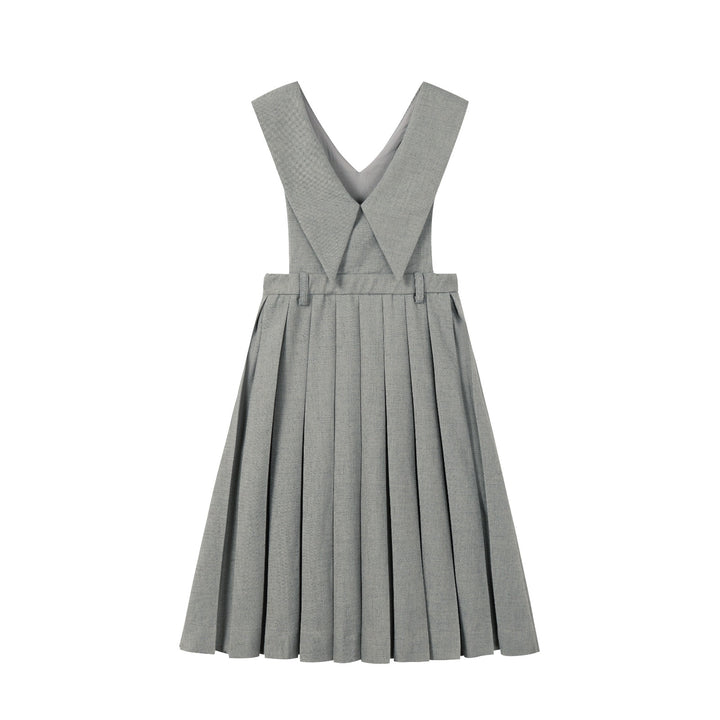 dress pleated sailor collar jumper - sage