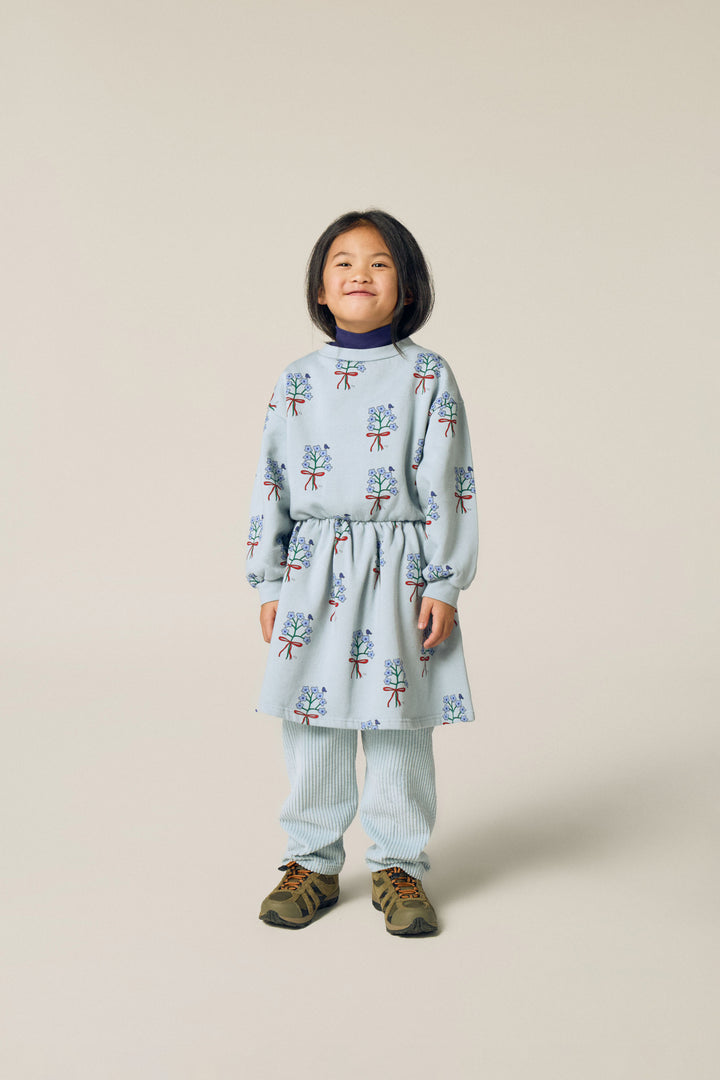 dress bouquet print waisted sweatshirt - light blue