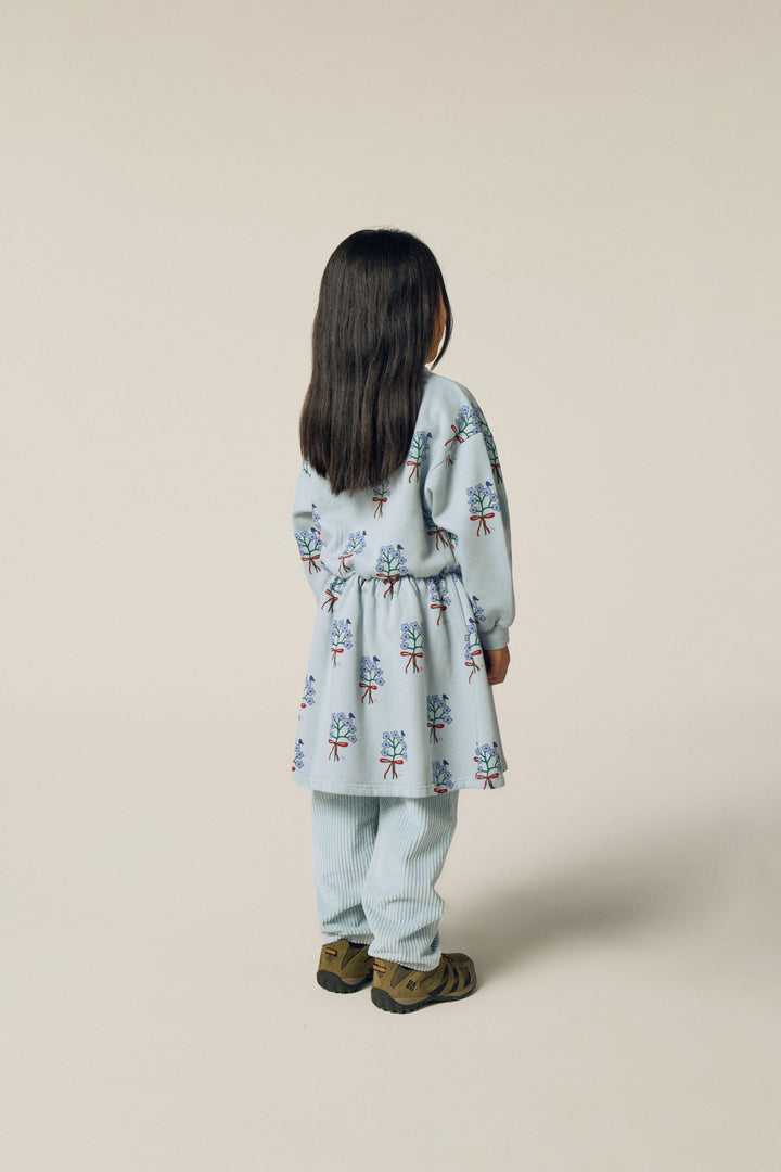 dress bouquet print waisted sweatshirt - light blue