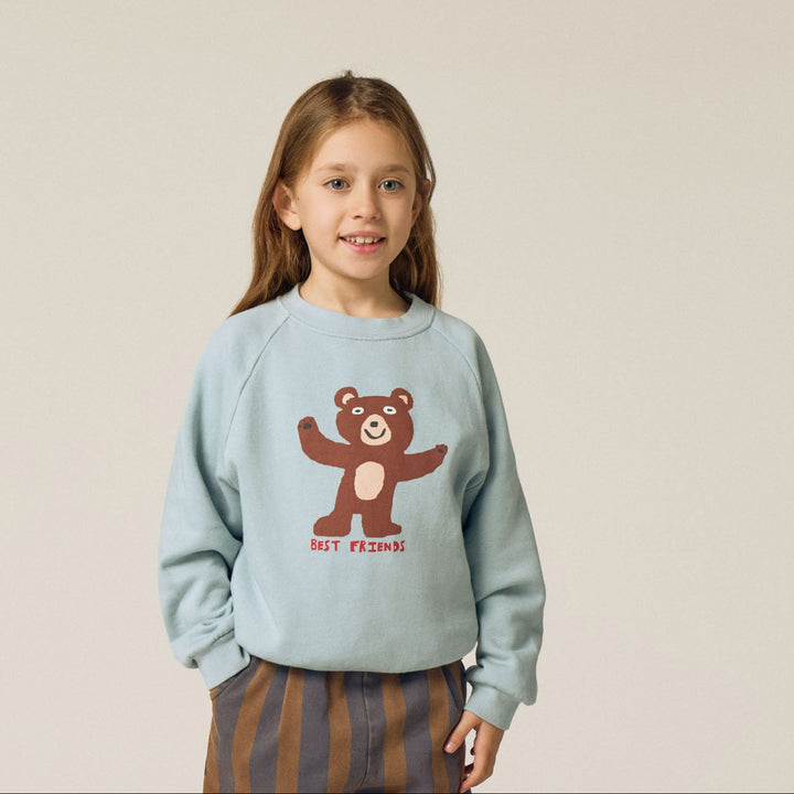 top l/s teddy bear sweatshirt - light blue