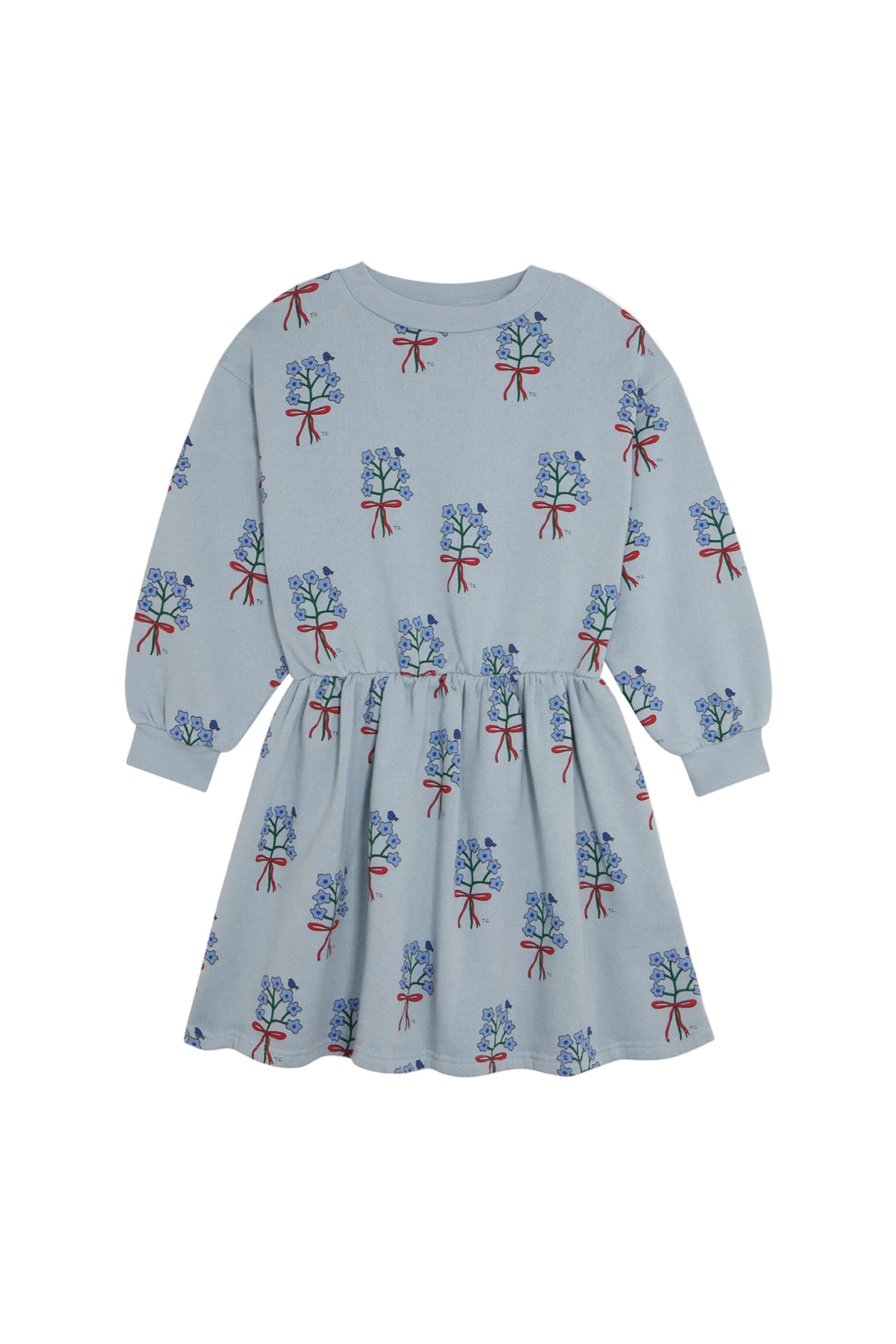 dress bouquet print waisted sweatshirt - light blue