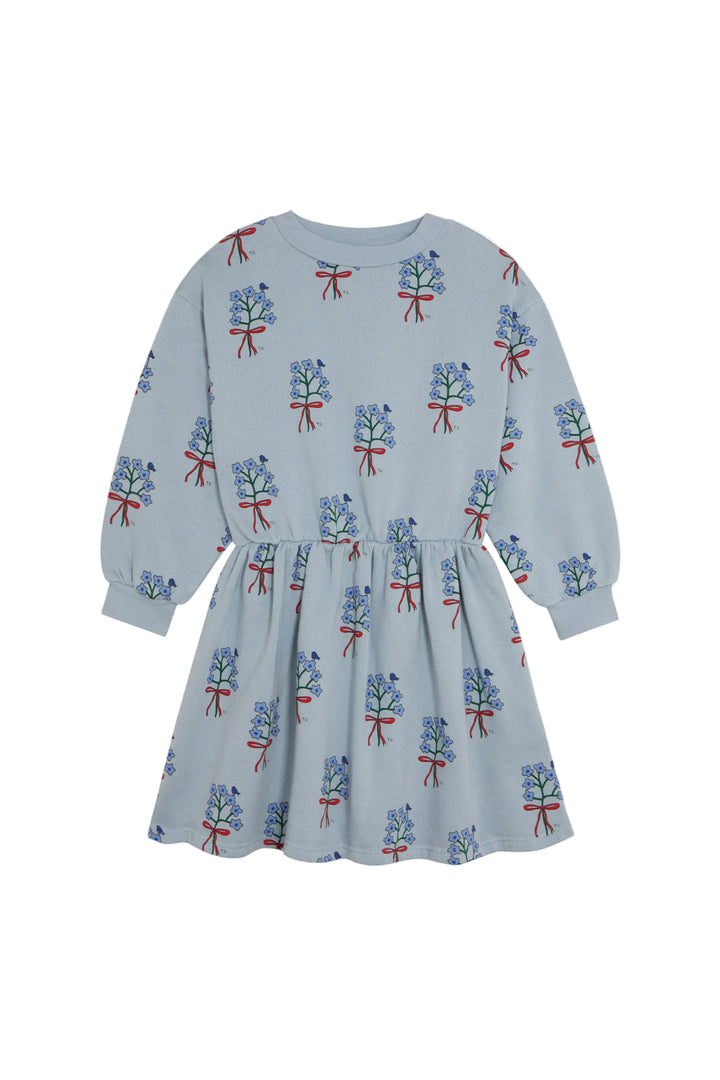 dress bouquet print waisted sweatshirt - light blue