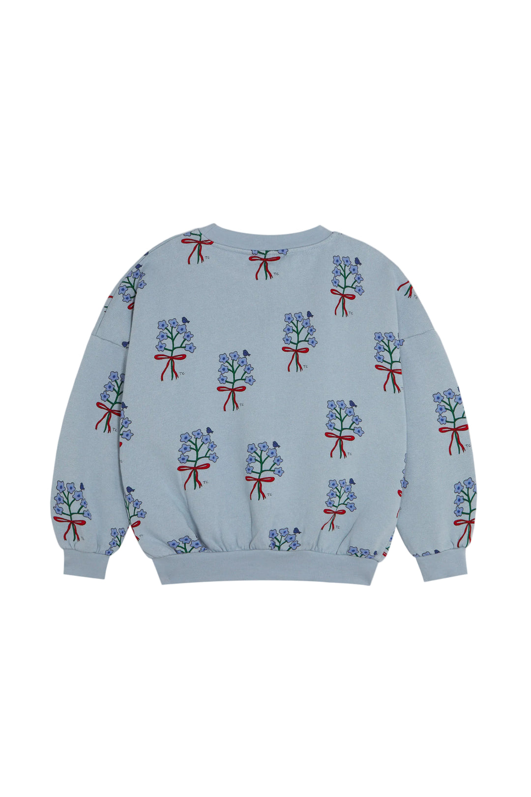 top l/s bouquet print sweatshirt - light blue