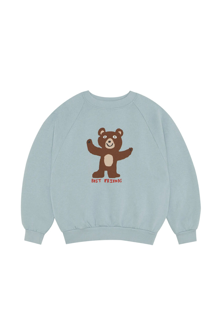 top l/s teddy bear sweatshirt - light blue