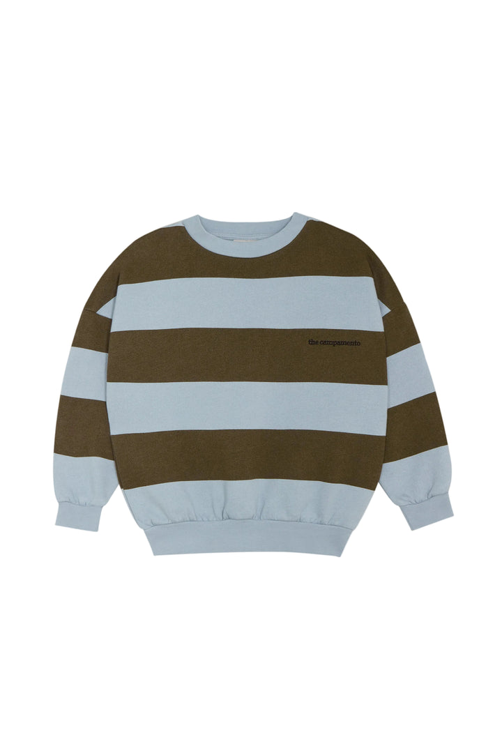 top l/s striped logo sweatshirt - green/light blue