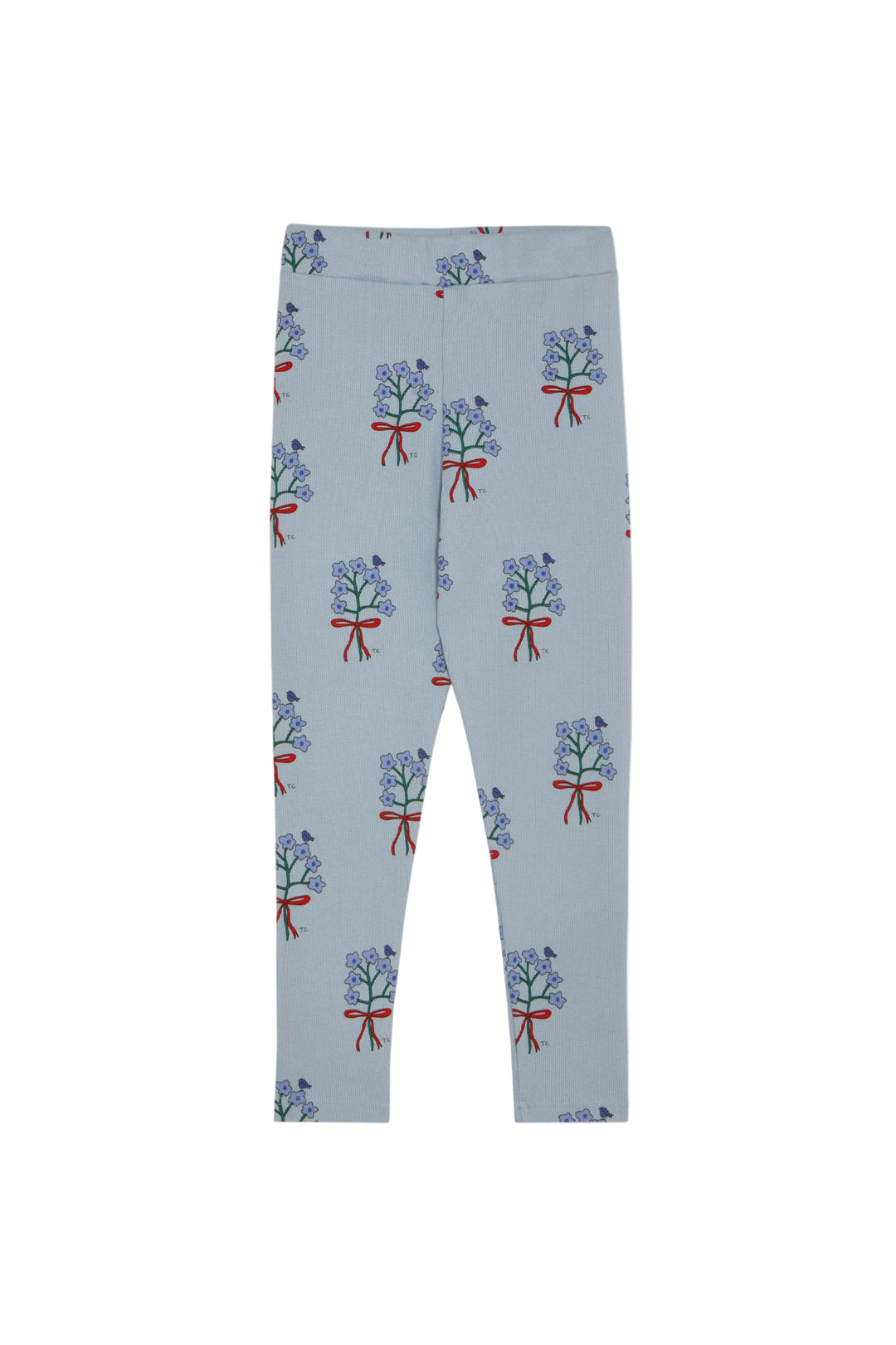 set outfit bouquet print sweatshirt and leggings - light blue