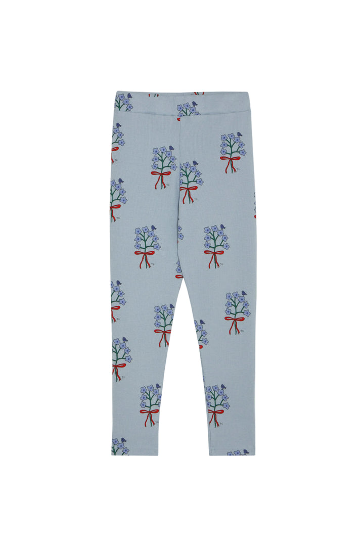 set outfit bouquet print sweatshirt and leggings - light blue