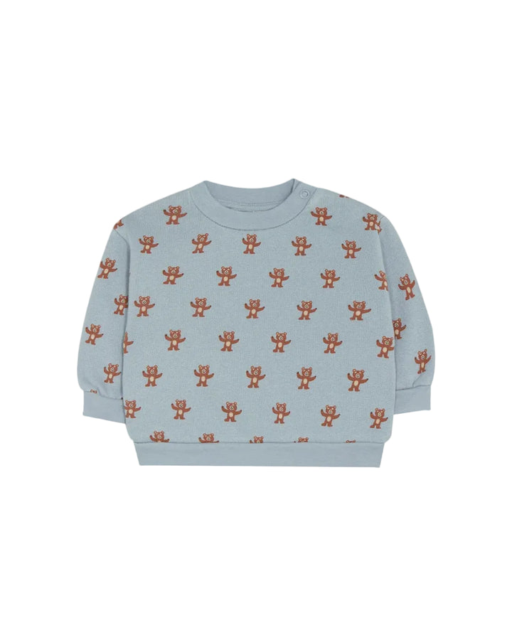 set outfit teddy printed sweatshirt and leggings - light blue