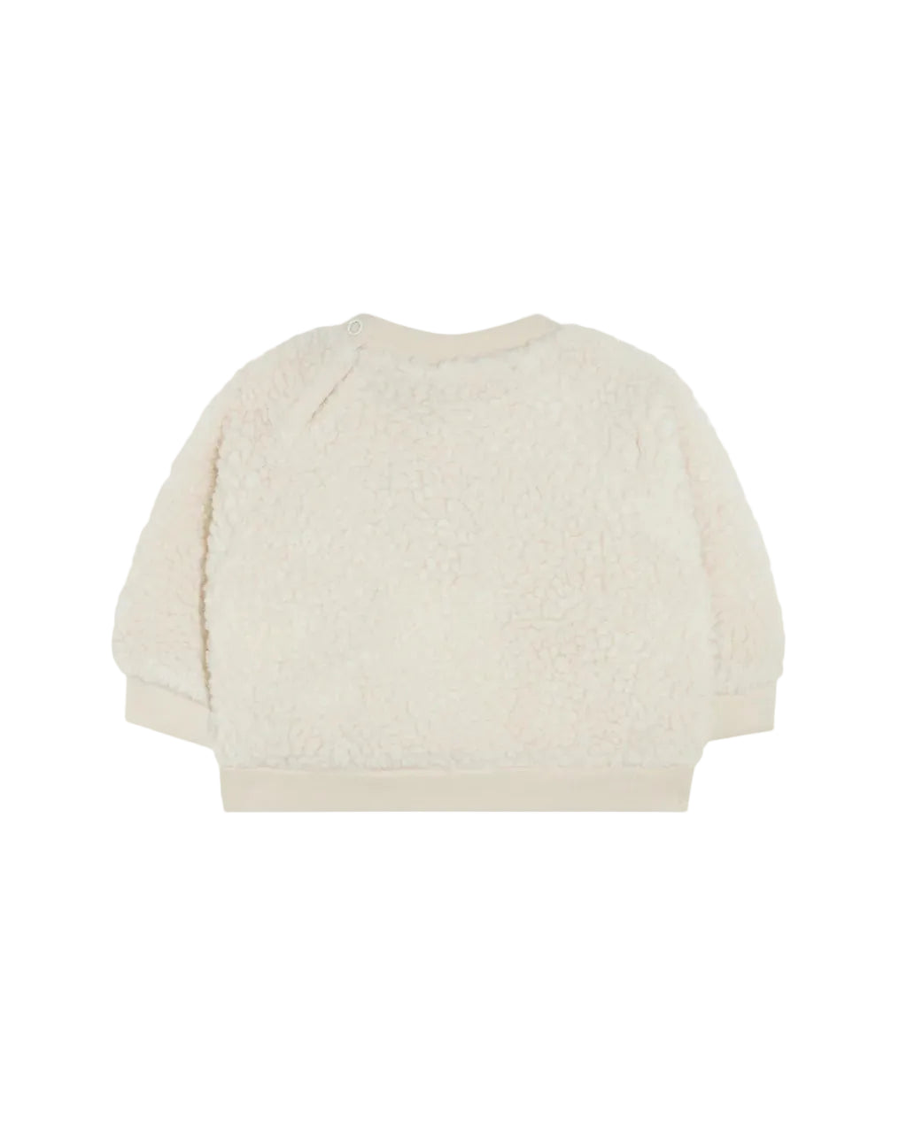 top l/s sherpa smiley sweatshirt - ecru