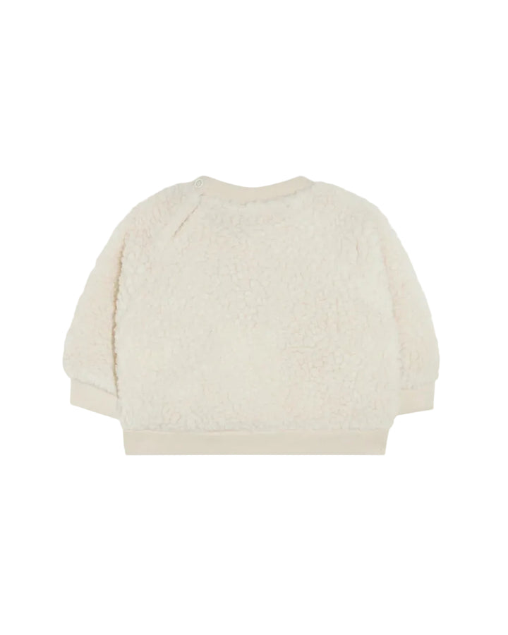 top l/s sherpa smiley sweatshirt - ecru