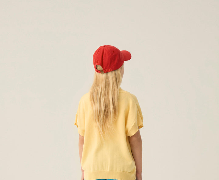 top s/s big logo knit cardigan - yellow