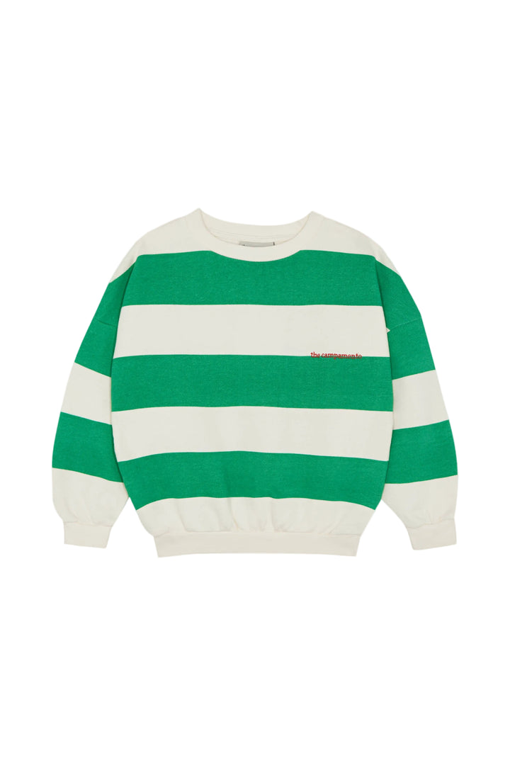 top l/s striped logo sweatshirt - green