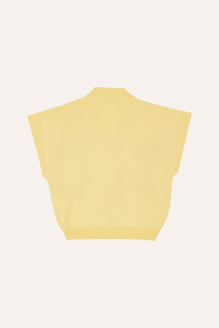 top s/s big logo knit cardigan - yellow