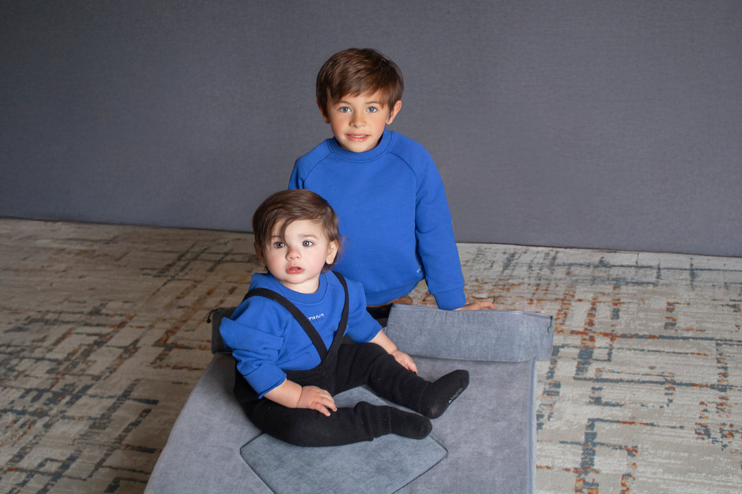 top l/s side logo sweatshirt - cobalt blue