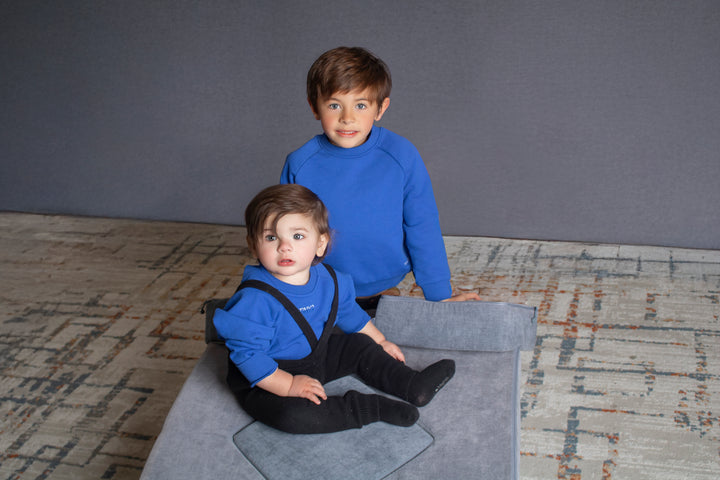 top l/s side logo sweatshirt - cobalt blue