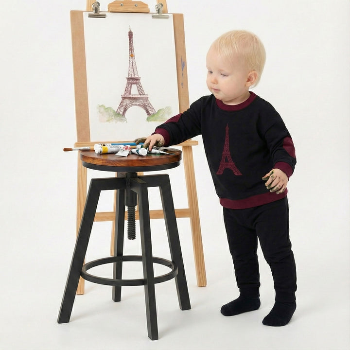 top l/s eiffel tower sweatshirt - black/red