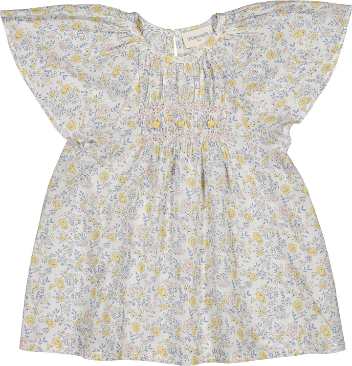 set outfit floral print top and shorts - off white