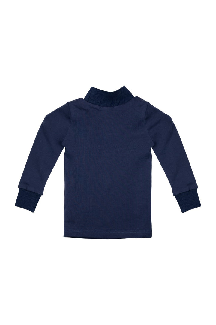 top l/s turtleneck with label - navy