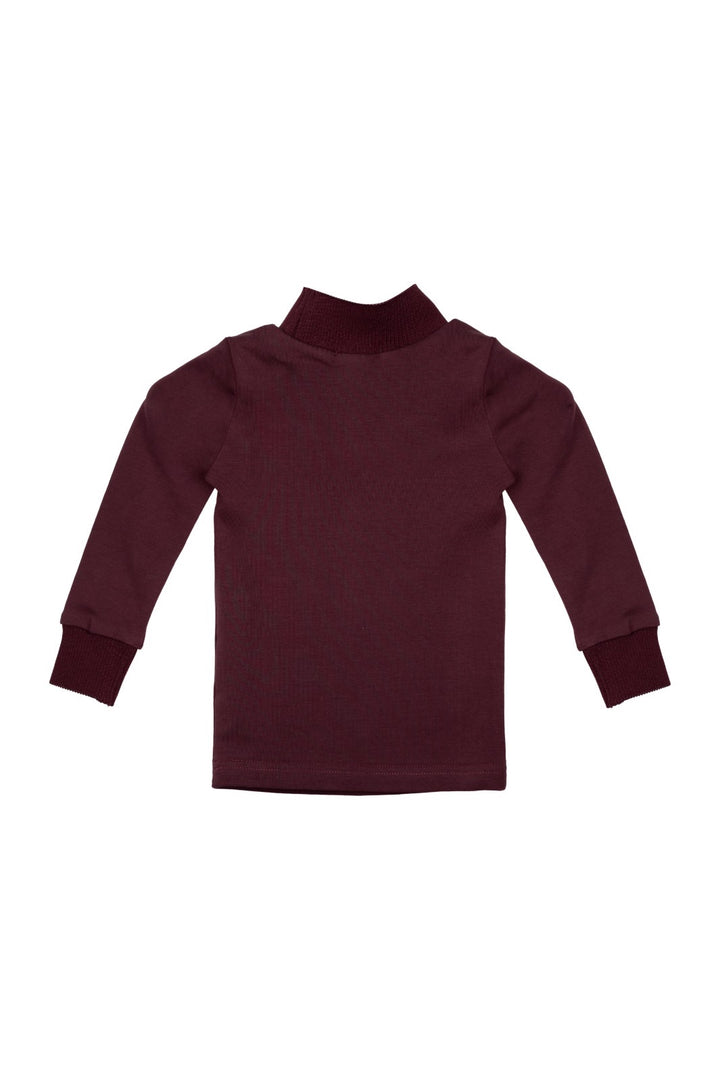 top l/s turtleneck with label - plum