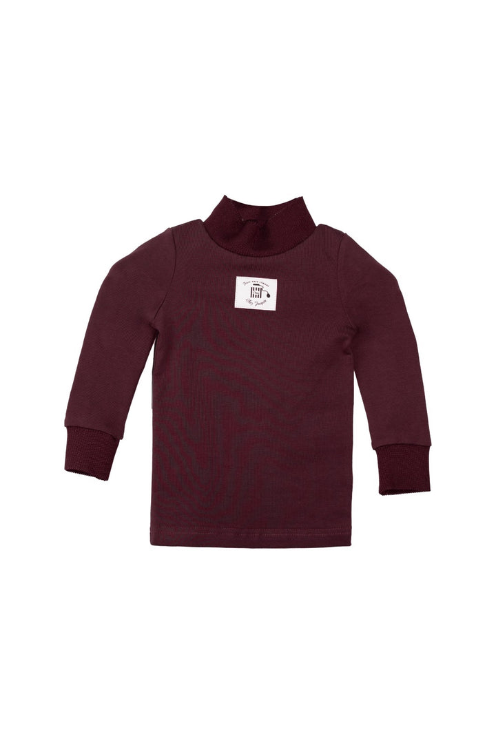 top l/s turtleneck with label - plum