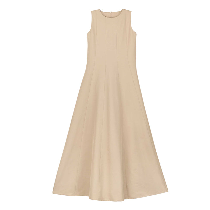 dress panel cotton jumper with embroidered cropped cardigan - tan
