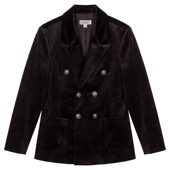 blazer velvet double breasted - brown