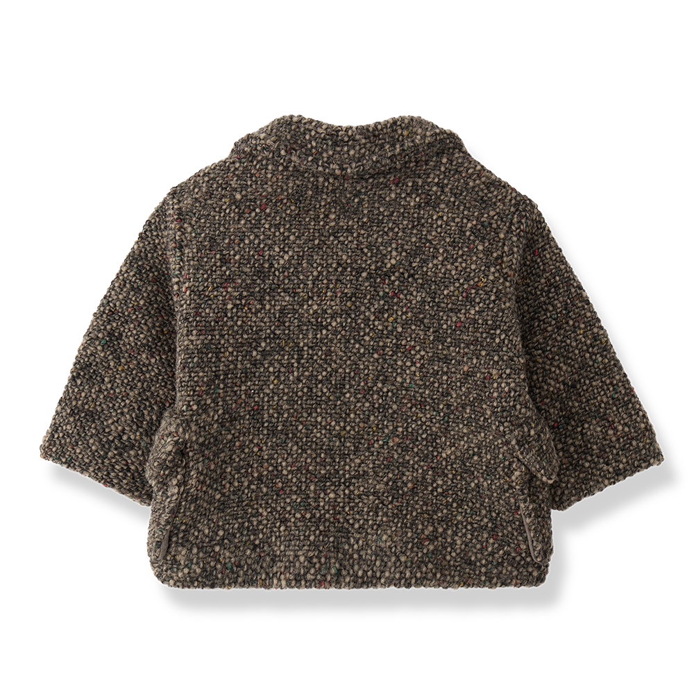 jacket wool speckled double breasted - dark taupe