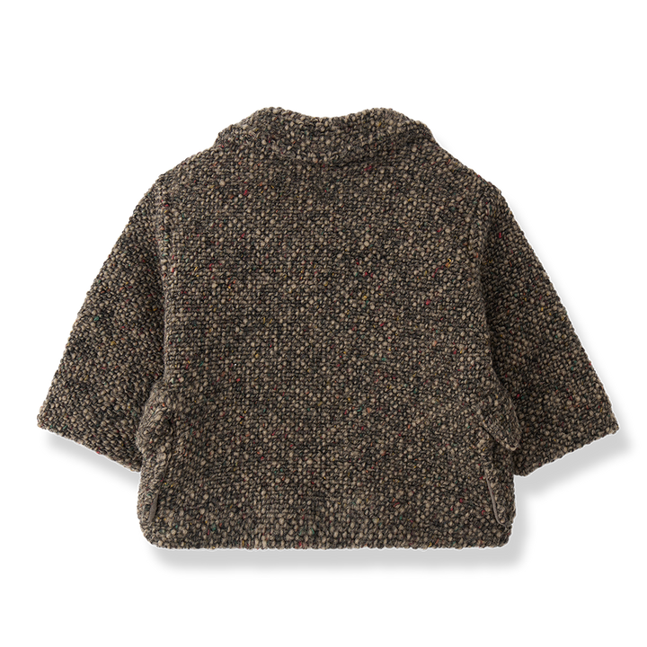jacket wool speckled double breasted - dark taupe