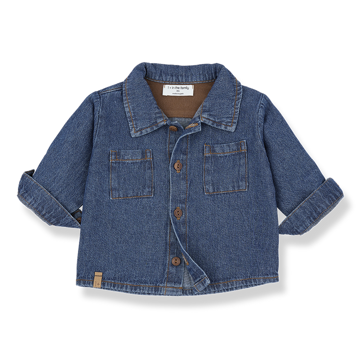 shirt l/s double pockets - denim