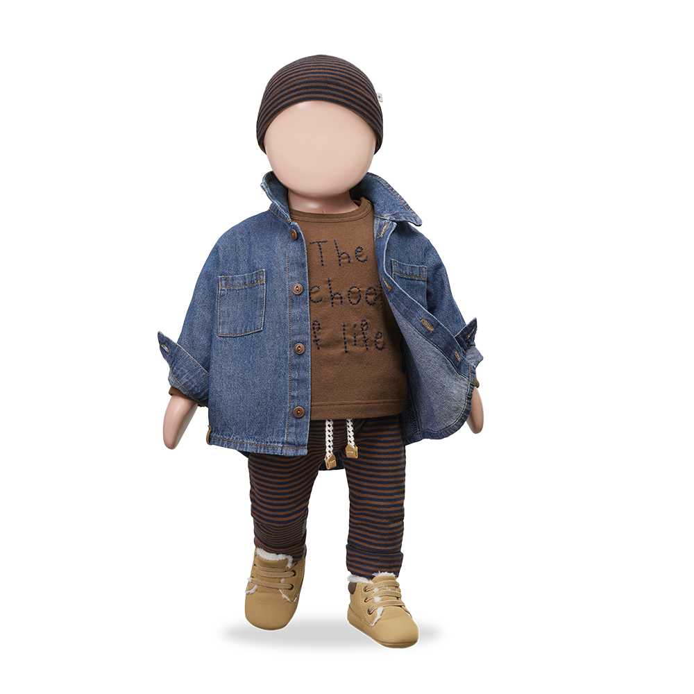 shirt l/s double pockets - denim