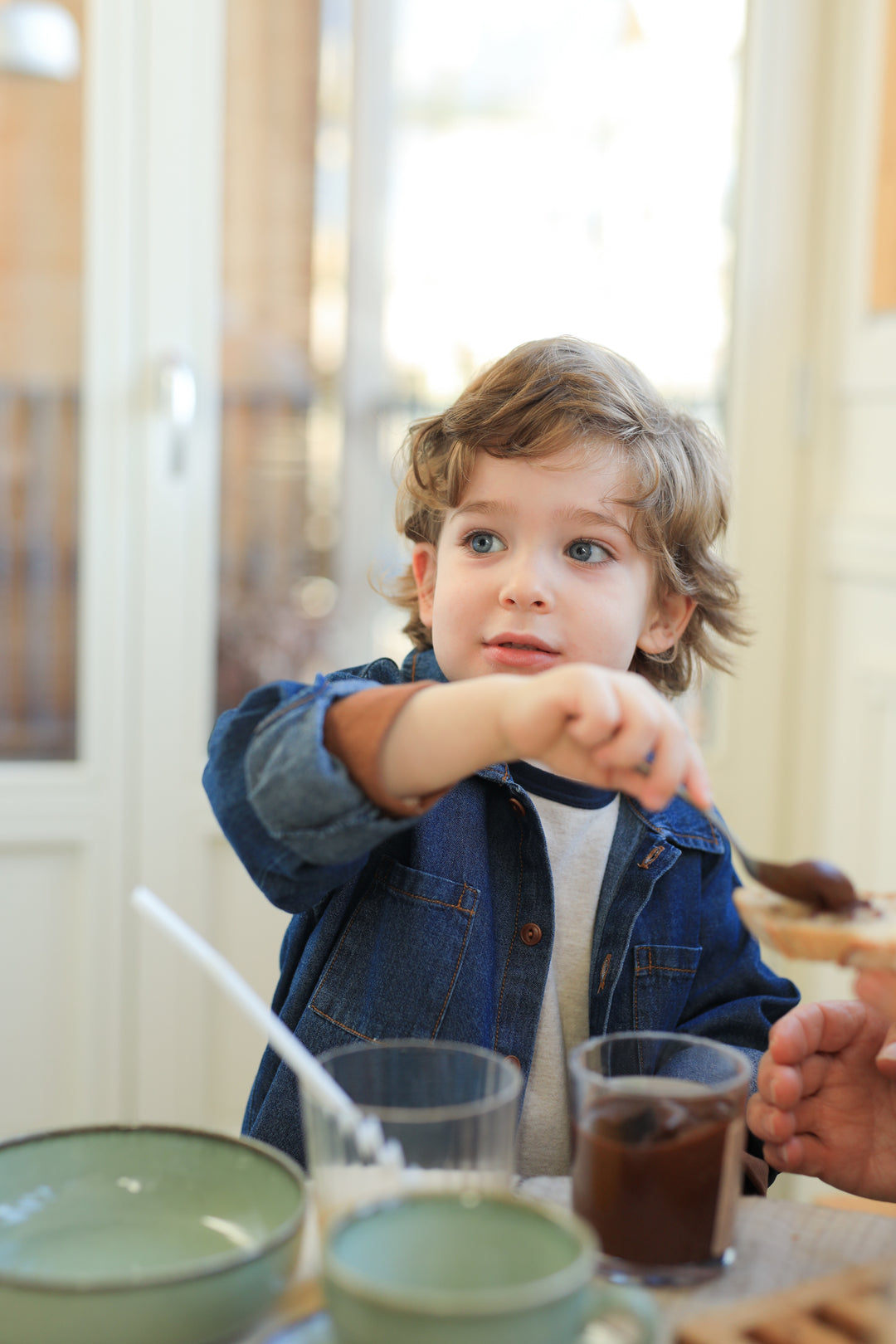 shirt l/s double pockets - denim