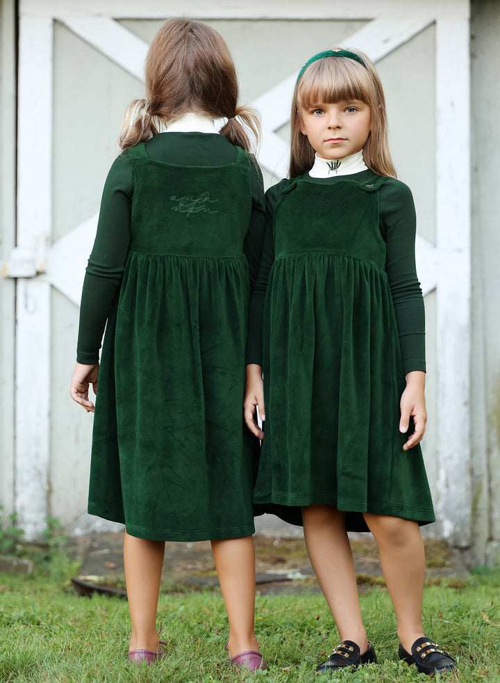 dress velour jumper - green