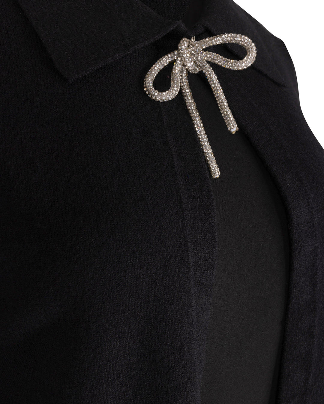 maxi dress slip jumper with bow cardigan - black