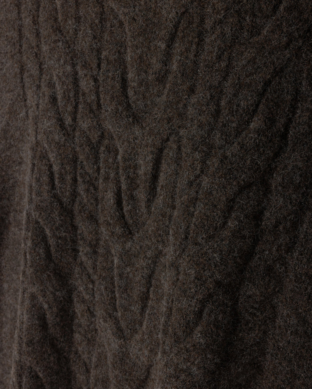 vest wool cable knit with side tie - brown