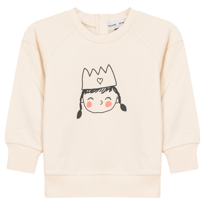 top l/s sweat face - cream