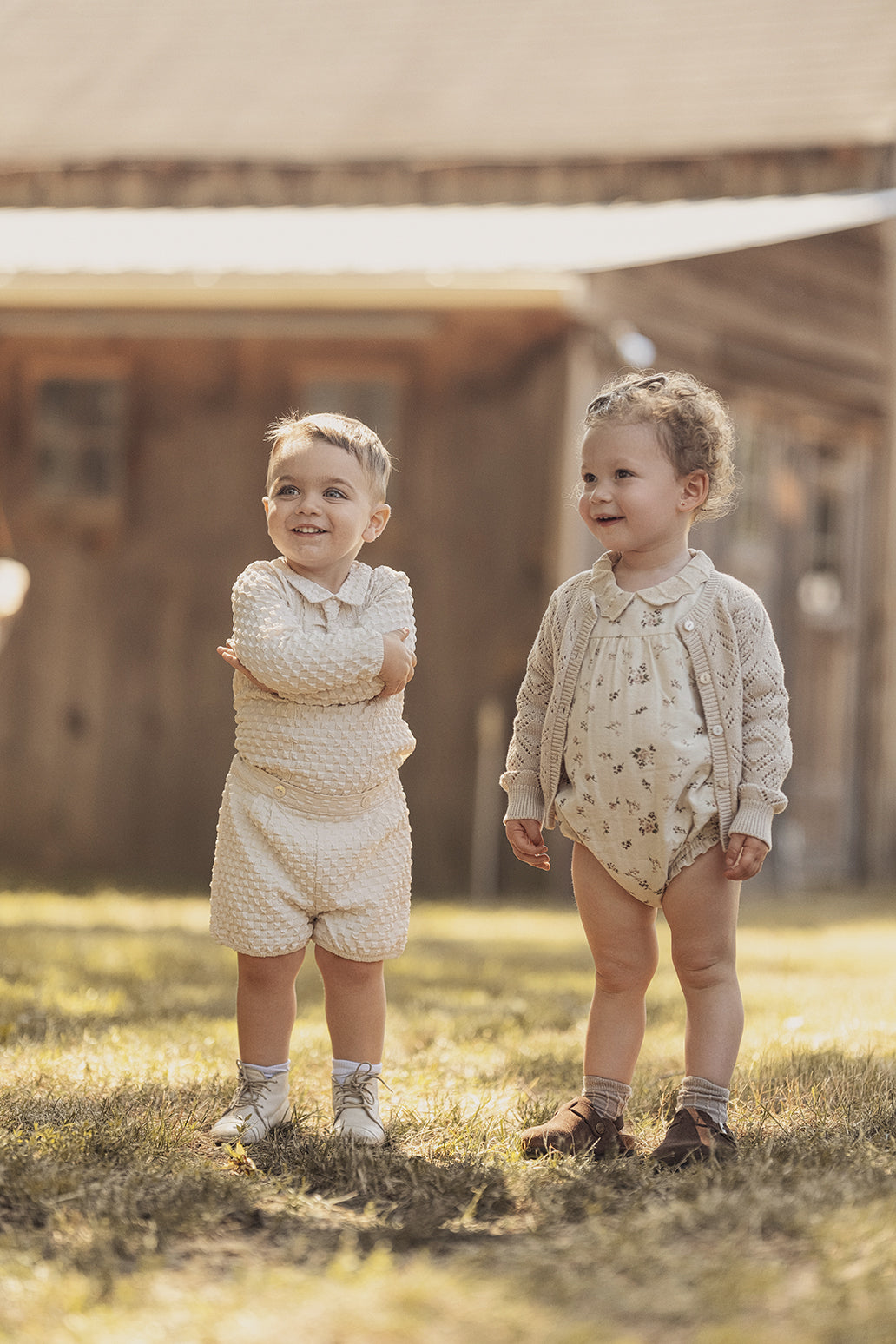 set outfit crepe shirt and bloomer - cream