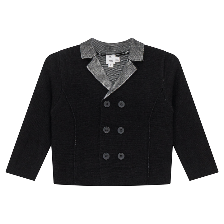 blazer knit - black/off white